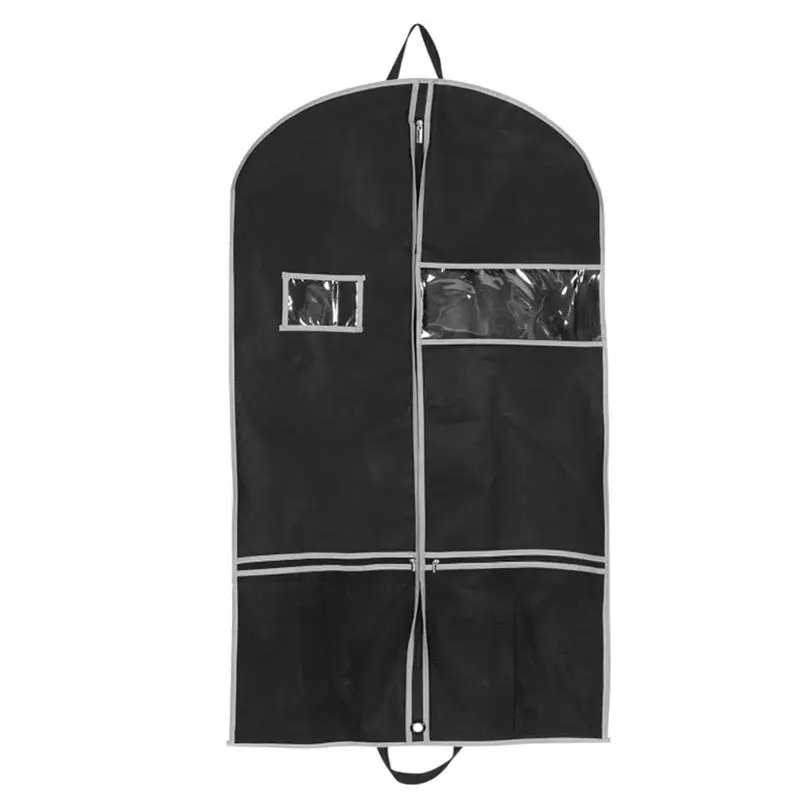 

AEE4-Suit Carrier For Men Breathable Garment Bag With 2 Mesh Pockets And 1 PVC Pocket For Travel Closet