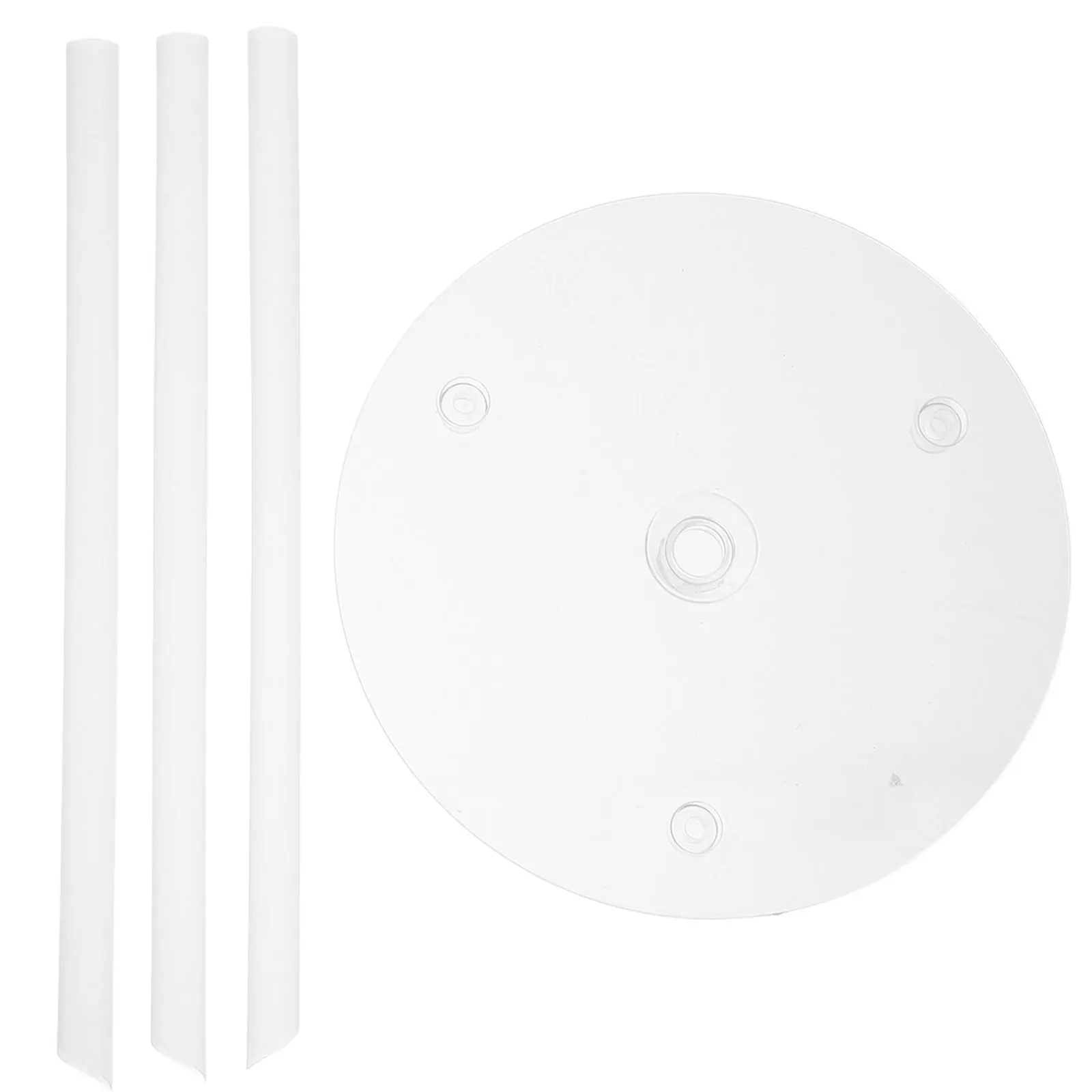 

4 Set Cake Stand Boards Dowels for Tiered Cakes Pan Rods Decorating Kit Transparent Boxes with