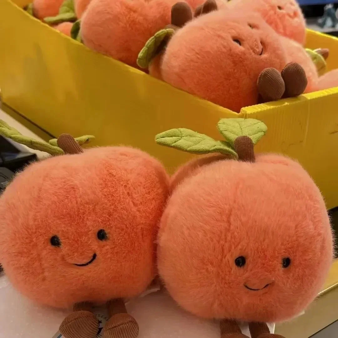 Jellycat Fruits Peach With Legs Kawaii Doll With Legs Smiling Face Fruit Figured Cosplay Cushion Sofa Decor Birthday Gifts