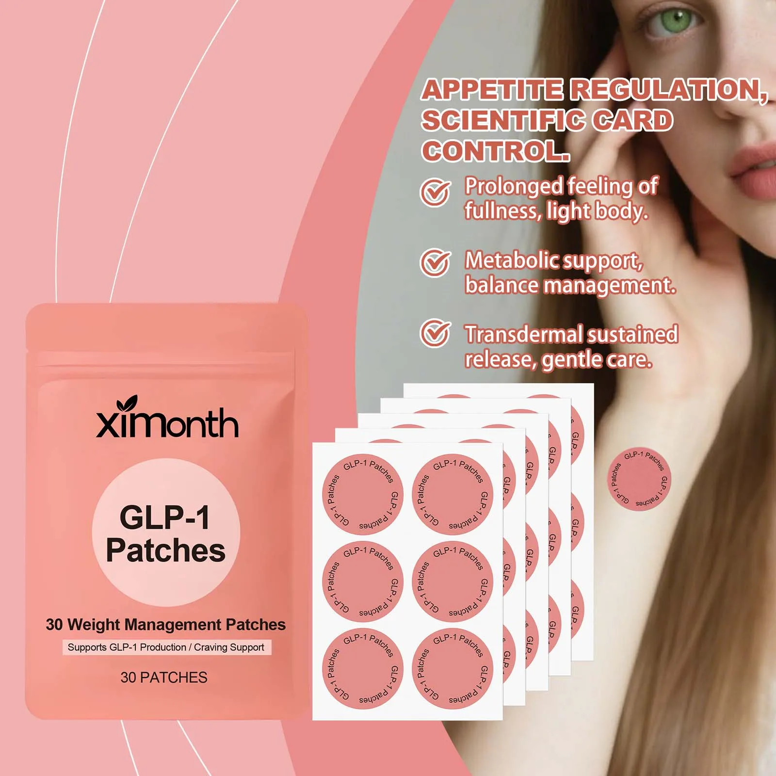 GLP-1 แพทช์สําหรับ Body Shaping FAT Burning Anti Cellulite ปรับปรุงกระเพาะอาหารควบคุมความอยากอาหารเพิ่มการเผาผลาญลดน้ําหนัก Patch