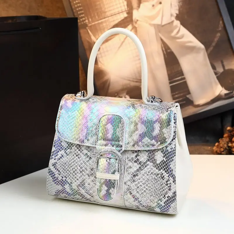 High-grade Niche Light Luxury Snake Women's Handbags 2024 New Leather All-match Fashion Single Shoulder Crossbody Bags