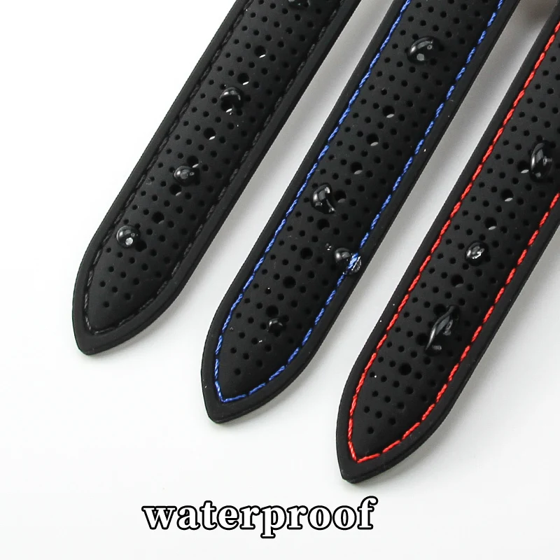 Breathable Soft Silicone Waterproof Watch Strap for Tissot Mido Casio Seiko Huawei IWC Rolex Tudor Omega 20 22 24mm Accessories