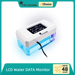 FREEZEMOD LCD Flowmeter Liquid Cooling Water Thermometer Multiple Function AIO Temperature Electrical 3in1 Fan RPW Speed Monitor