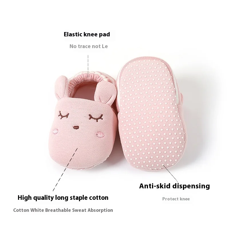 Chaussettes de marche antidérapantes pour bébé, chaussures avec oreilles 3D, motif Animal rayé de dessin animé, pour printemps et automne