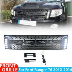 Trucks Front Racing Grille For Ford Ranger T6 Xl Xlt 2012-2014 Front Raptor Grill Mesh Bumper Grille Pickup Accessories Modified