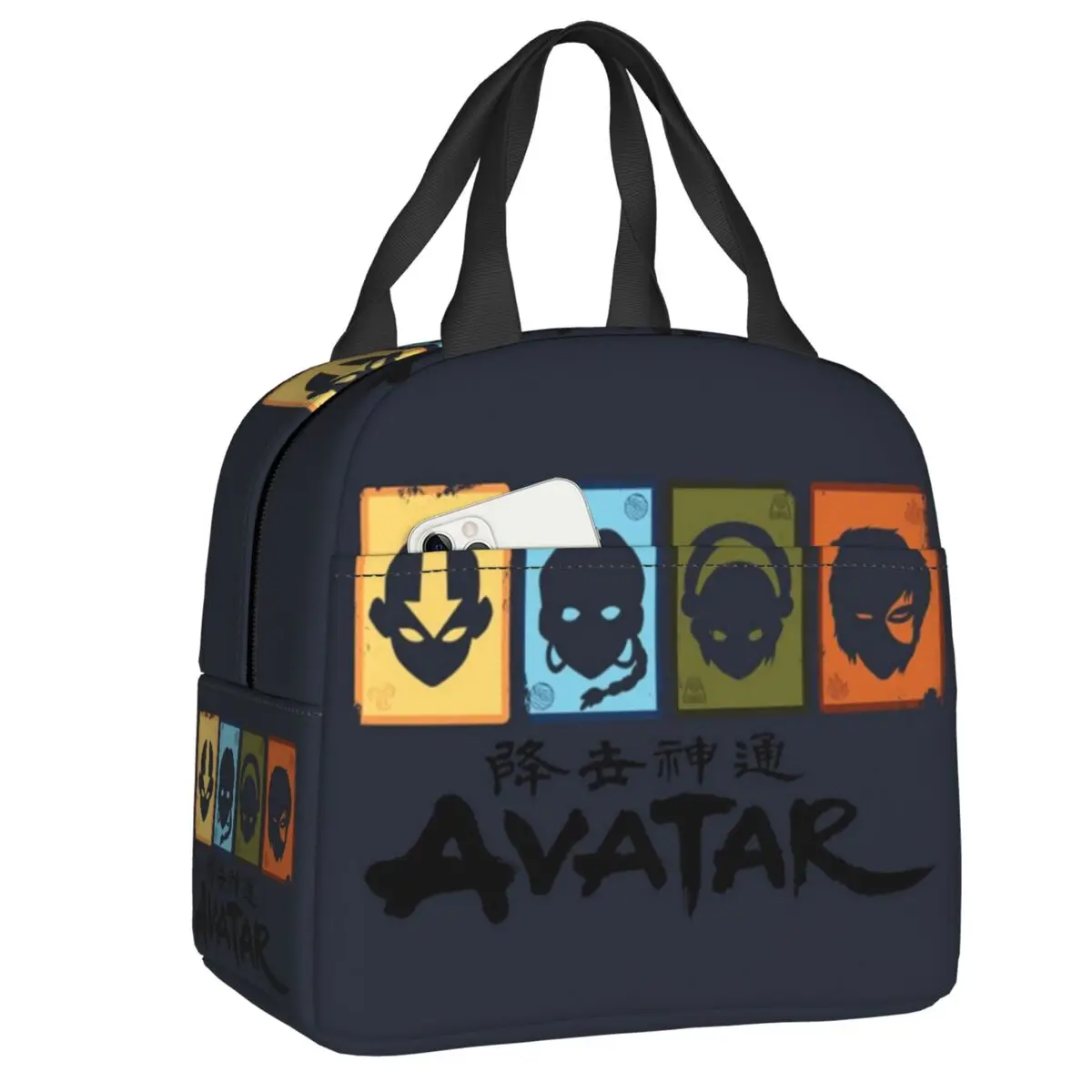 Cartoon Last Airbender Avatar Logo Insulated Lunch Bag for Women Leakproof Cooler Thermal Insulated Lunch Box Kids School