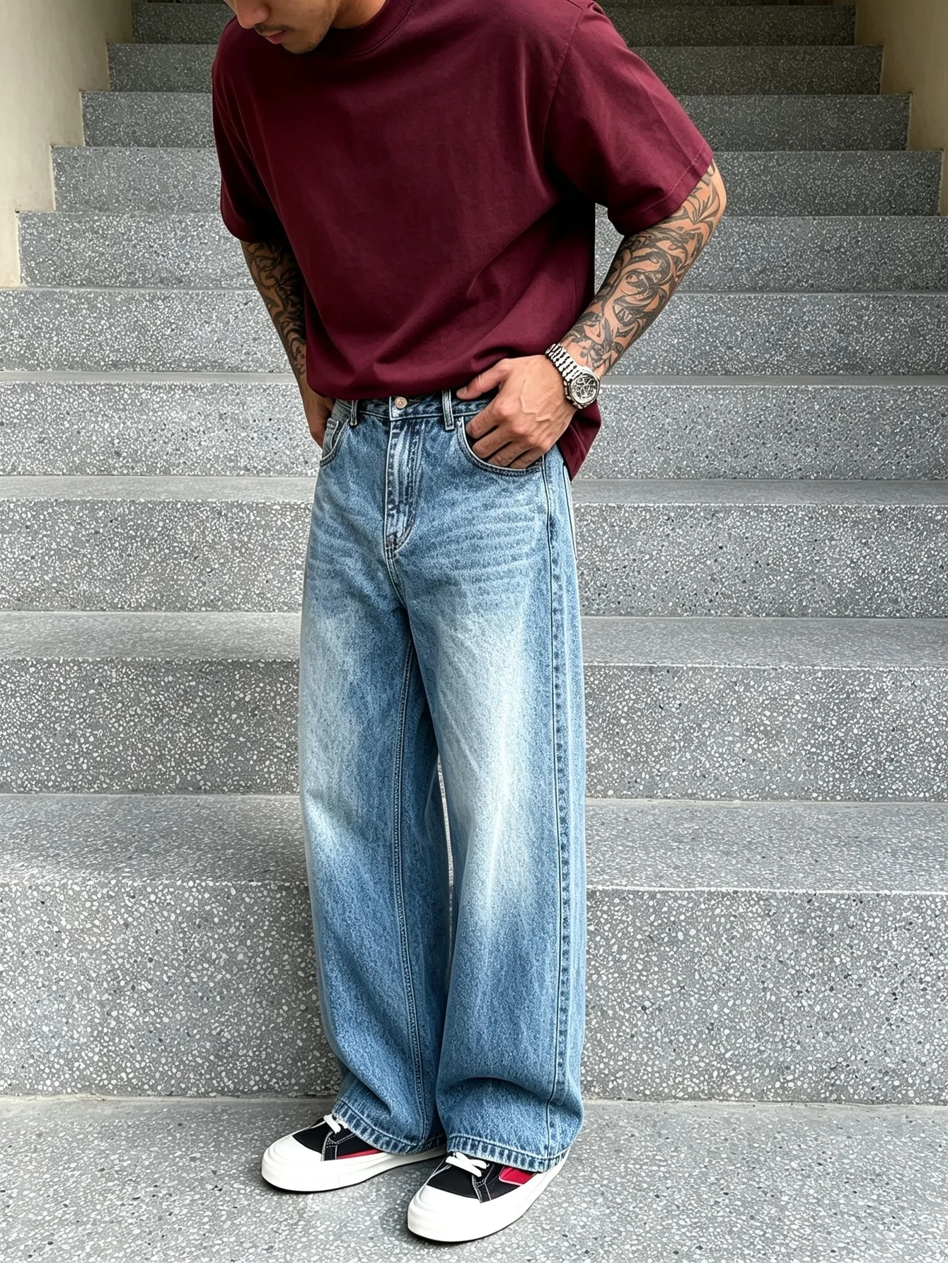 Cargo Multi Pocket Y2K Trendy American Street Baggy Wide Leg Denim Pants Vintage Street Skate Pants, Special Day Surprise Gift f
