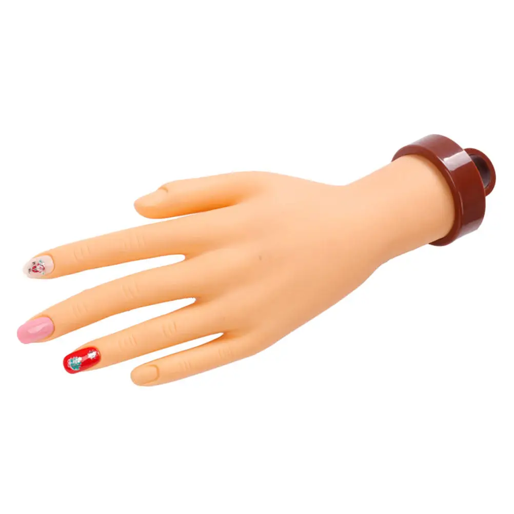 

Manicure Practice Hand Fake Nail Art Training High Simulation Reusable Lightweight PVC Nail Display Tool for Beginners Salon