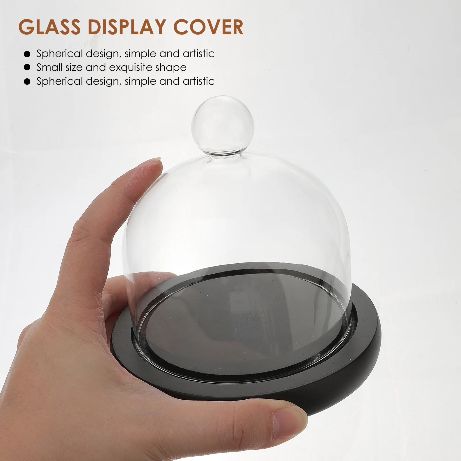 

Clear Glass Display Dome Immortal Flower Cover Elegant Tabletop Decorative Display Case Dustproof Cover