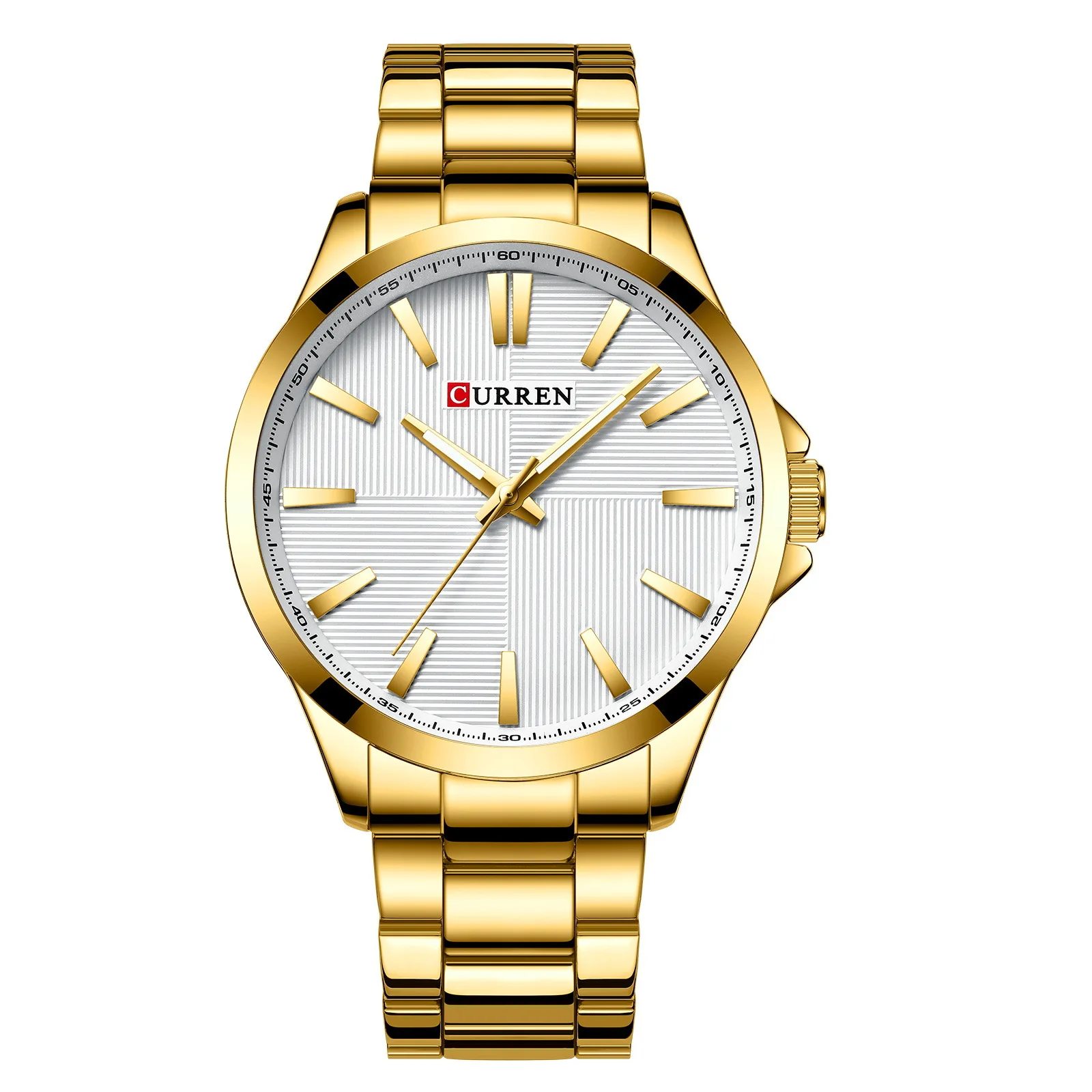 Reloj de cuarzo CURREN 8322 de lujo para hombre, moda Simple, resistente al agua, tira de acero, negocios, ocio, plata, negro, dorado, relojes para hombre