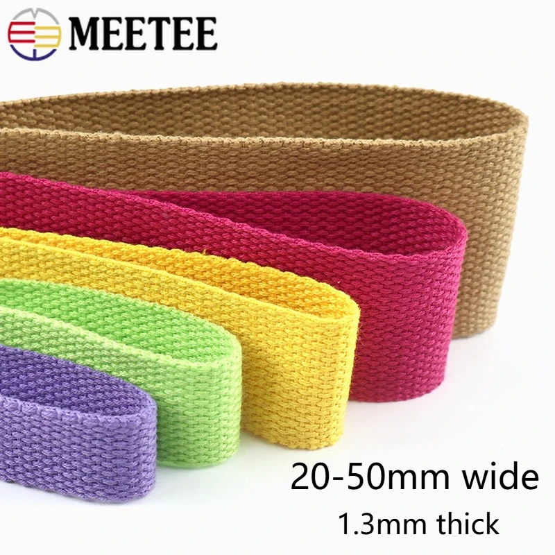 

10Meter Meetee 20-50mm Cotton Webbing Tapes Bag Strap Backpack Decorative Ribbon Dog Collar Belt DIY Clothes Sewing Accessories