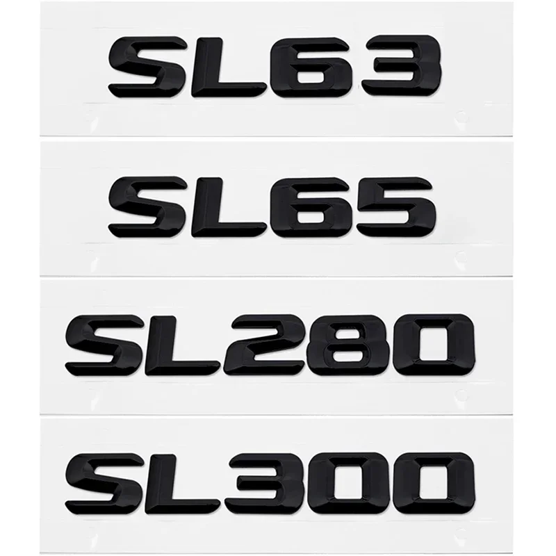 3D Auto Tail Number Letters Emblem for Mercedes Benz SL63 SL65 SL280 SL300 SL320 Car Rear Trunk Badge Sticker Decoration