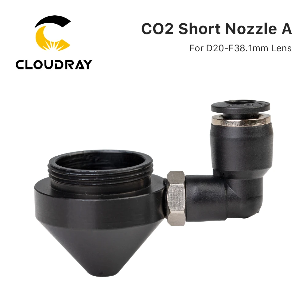 Cloudray Air Nozzle for Dia.20 FL38.1 Lens N01F CO2 Short Nozzle A with Fitting M5 for Laser Head at CO2 Laser Cutting Machine