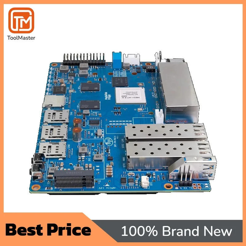 【핫세일】바나나 파이 BPI-R4 개발 보드 MT7988A 쿼드 코어 Cortex-A73 4GB DDR4 Openwrt 듀얼 기가비트 이더넷 지원