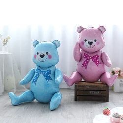 3D Standing Bear Foil Balloons Assembling Boy Girl Pink Blue Baby Bear Ball Birthday Party Decoration Baby Shower Gifts Supplies