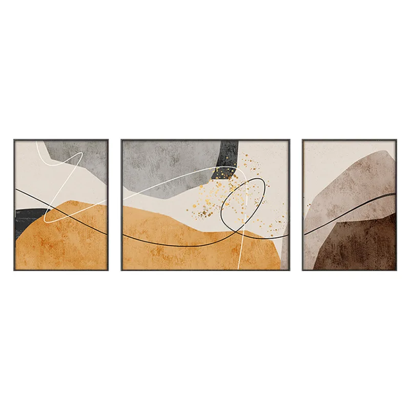 

Sofa background wall decorative painting modern simple light luxury triptych hanging painting abstract color block living room m