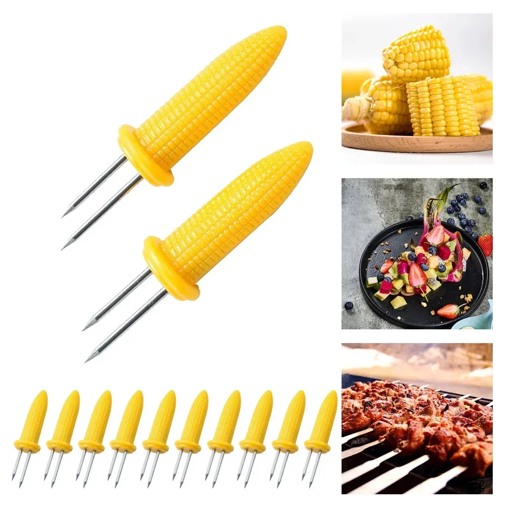 Pemegang Cob jagung baja tahan karat dirancang secara ergonomis higienis dan aman bagus untuk BBQ dan piknik mudah untuk dibersihkan mesin cuci piring aman