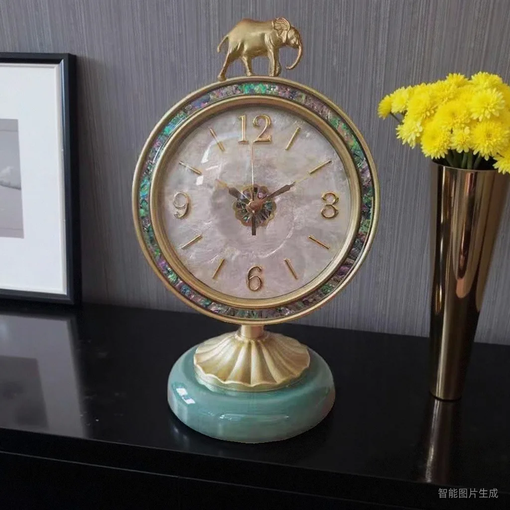 2025 New Luxury Desk Clock American Vintage Retro Table Clock for Living Room Home