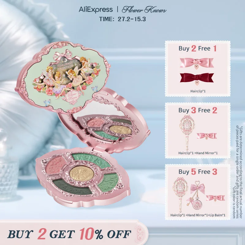Flower Knows Midsummer Fairytales Collection Embossed Five-Color Makeup Palette