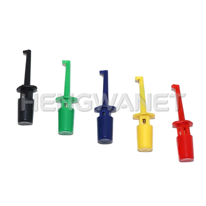 10pcs Small Size Round Crocodile Clip Hook Test Clip Mini Single Test Hook Clip Test Probe For Electronic Testing IC Grabber