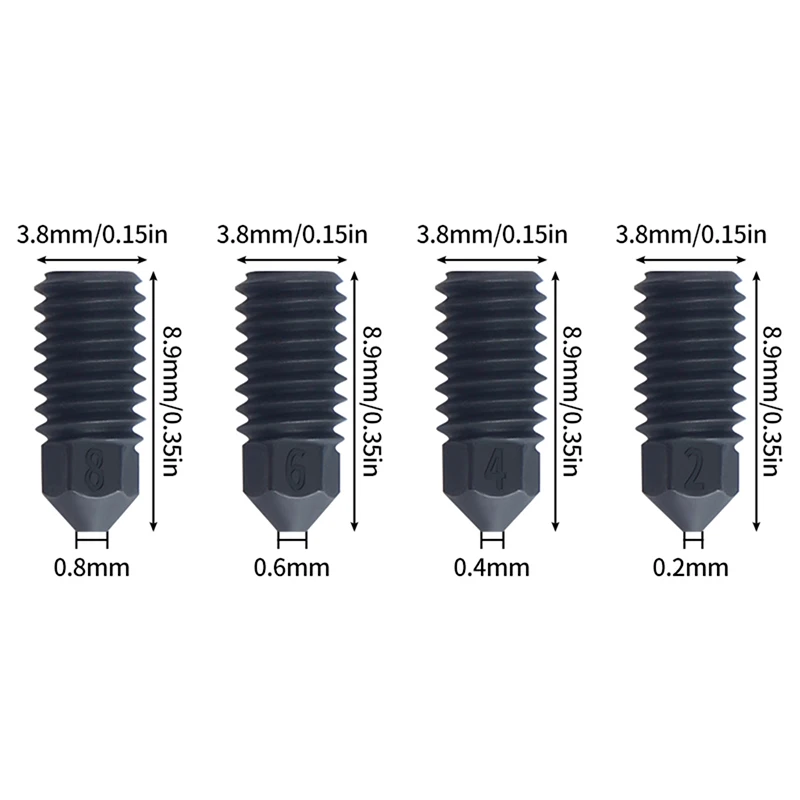 فوهات لـ Bambu Lab A1 / A1 فوهة صغيرة 0.2 0.4 0.6 0.8 مللي متر فوهة فولاذية صلبة لـ Bambulab A1 ترقية Hotend Kit طابعة ثلاثية الأبعاد #5