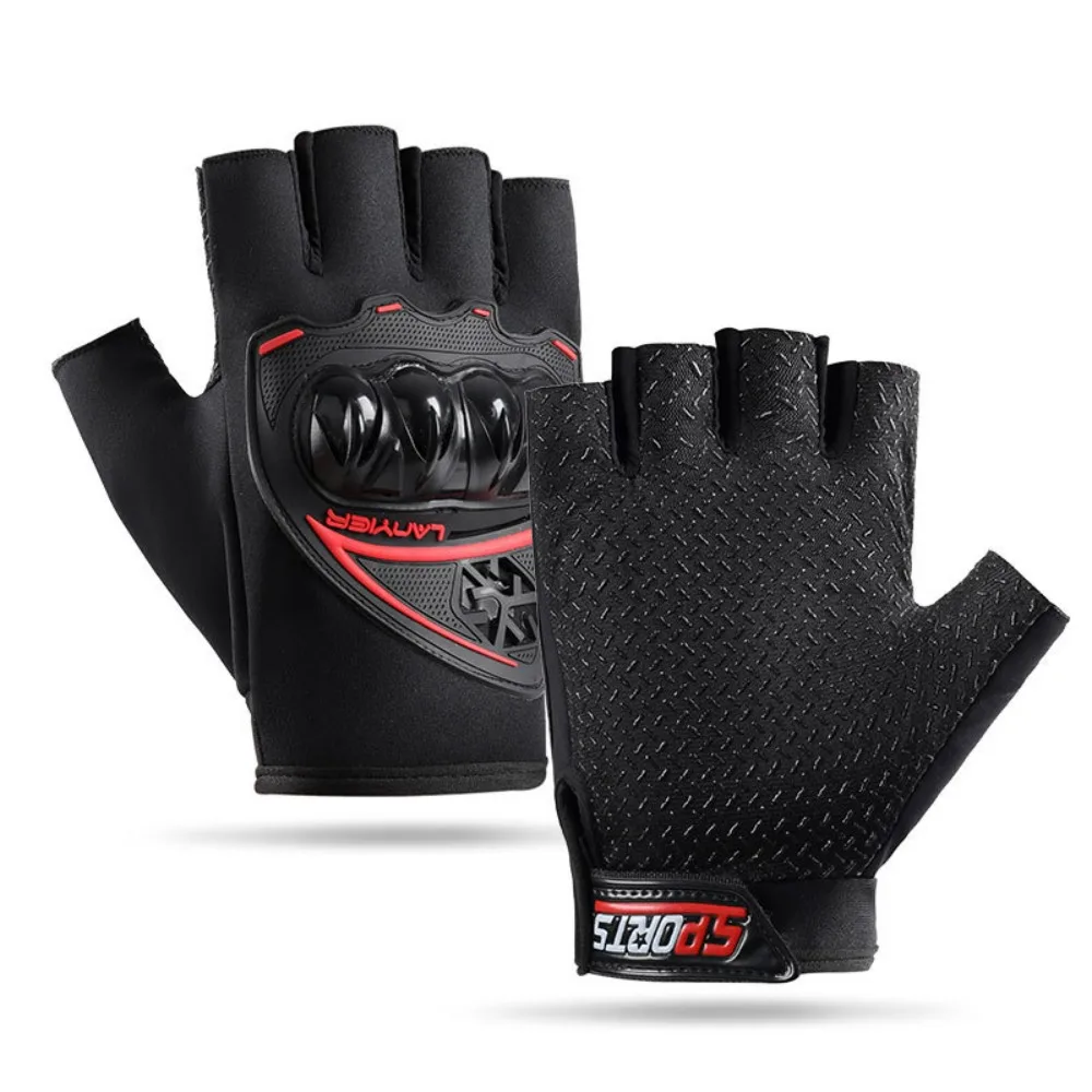 Summer Fingerless Cycling Gloves-Breathable Anti-Slip Wear-Resistant Gloves for Gym Training Motorcycle Riding&Crash Protection