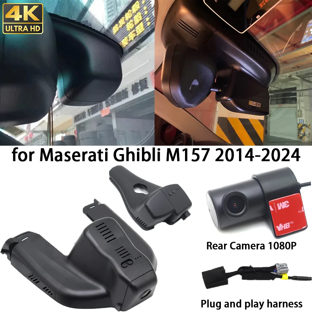 

for Maserati Ghibli M157 2014-2024 4K Dash Cam Front Camera DVR Plug and Play Recorder Wifi Parking HighCity Night Vision