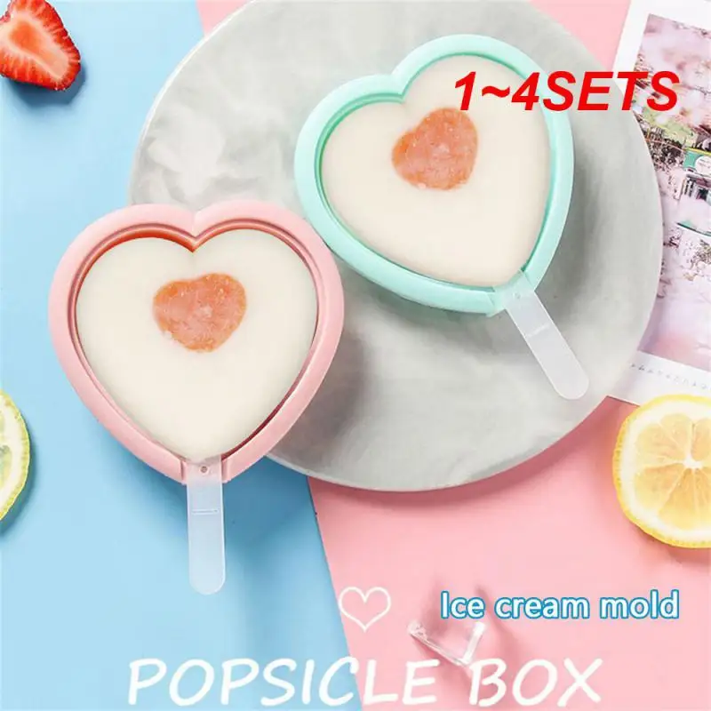 1~4SETS Ice Tray Heart-shaped Self-made Household Summer Dessert Tool Cake Mold Ice Chocolate Quick- Creative