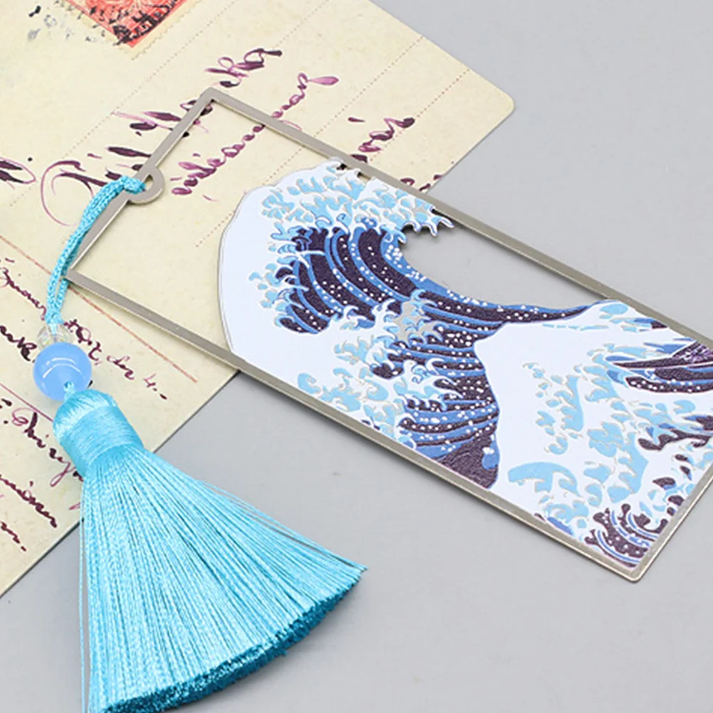 Bookmarks Graduation Gift Reading Supplies Artistic Tassel Creative Ocean Wave Blue Birthday Present Student