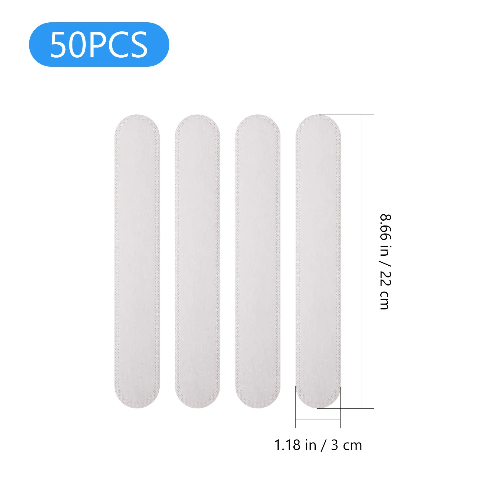 50Pcs Sweat Absorbing Pads Non Woven Fabric Disposable Hat Sweat Pads Collar Sweatband Breathable Odor Resistant for Outdoor