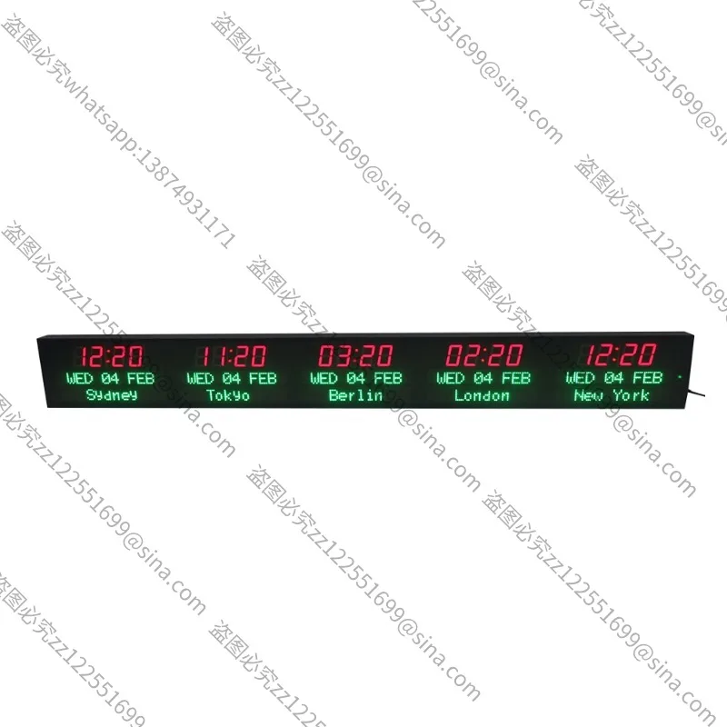 LED Electronics Hotel Lobby Bank Airport Railway Station Digital Time Worldwide