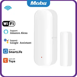 mobu Smart life  Tuya  Door Sensor WiFi Door Window Open Closed Detector Smart Home Security Alarm System Smart Life APP Control