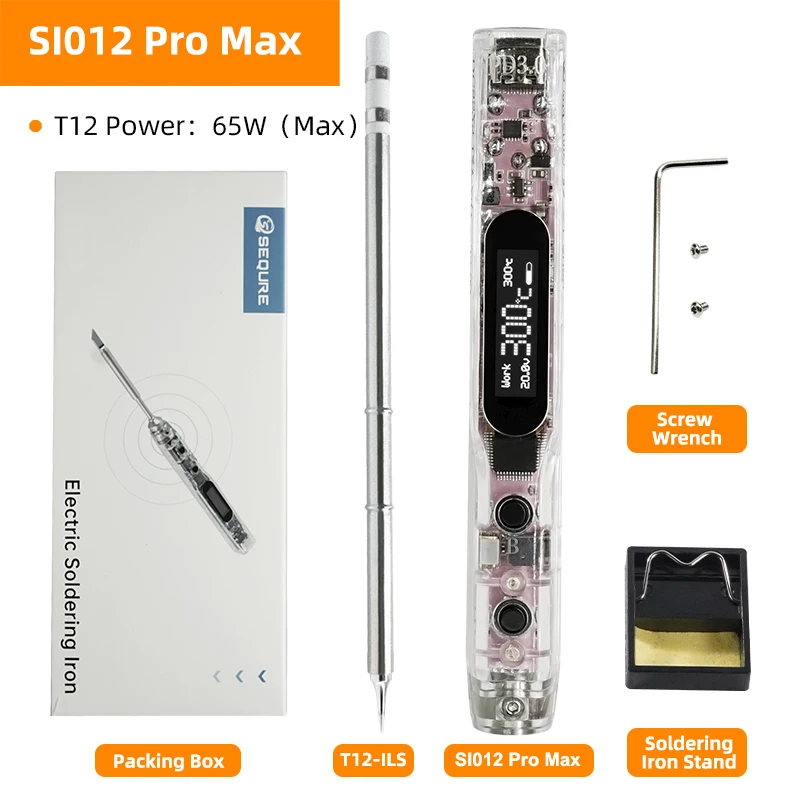 SEQURE SI012 Pro Max Intelligent Thermostatic Soldering Iron Colorful Ambient Light Design Supports TS/IS/T12 Soldering Iron Tip image 3