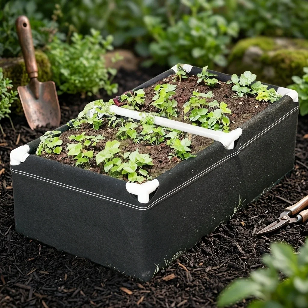 Garden Planter Box Heavy Duty Planting Bed for Vegetables Flowers Cold Resistant Non Woven Fabric Pot with Metal Frame Stand