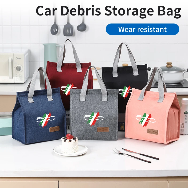 Car Storage Bag Lunch Insulated Bag Food Handbag For FIAT 500 Grande Astra Bravo Panda Freemont Linea Strada Ducato Egea Croma