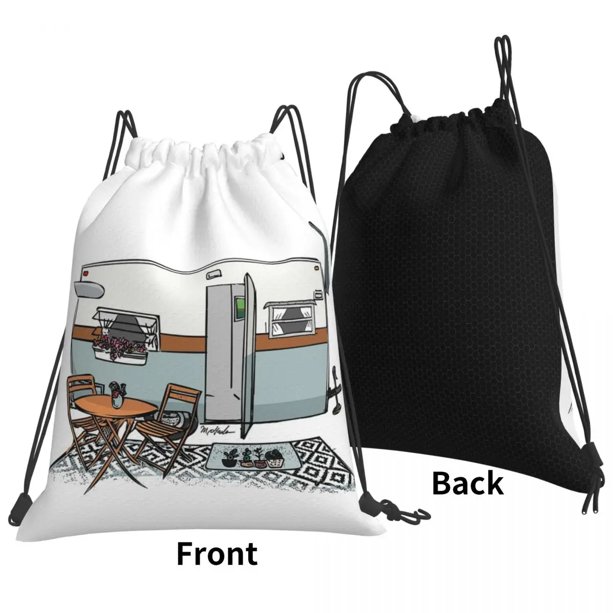 Yellow And Green Camper Backpacks Multi-function Portable Drawstring Bags Shoes Bag Book Bags For Man Woman Students