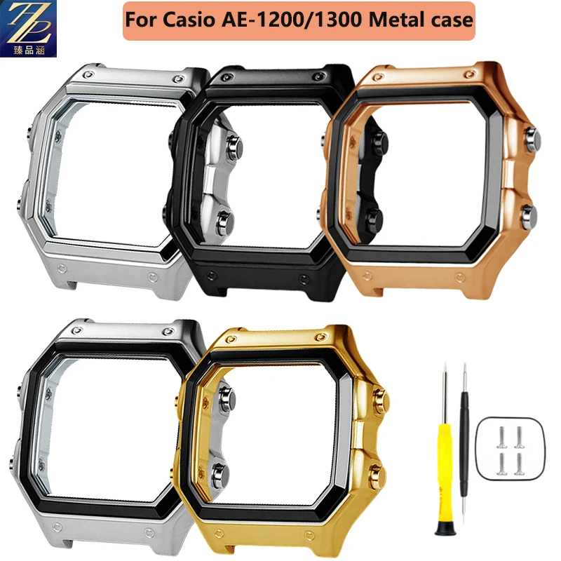 AE1200 Комплект модов в металлическом корпусе для Casio 3299 AE-1200 AE-1300, безель, стеклянный ремешок, кольцо из нержавеющей стали, ремешок для часов, модифицированные аксессуары