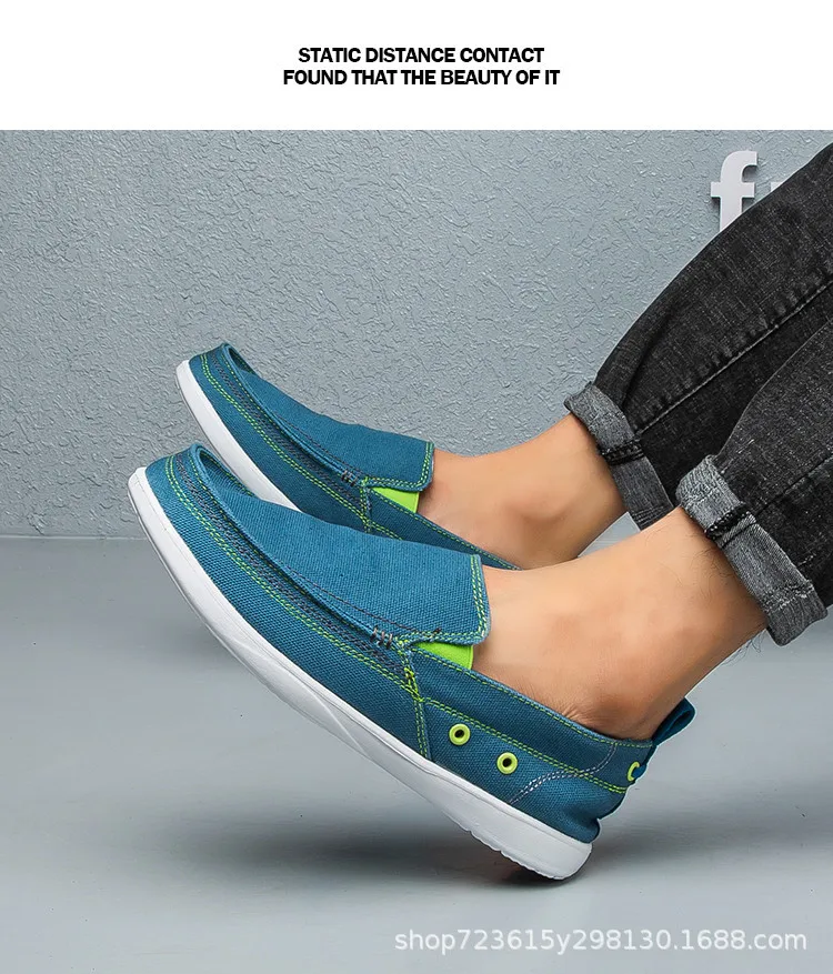Men's Canvas Shoes Korean Style Loafers Slip-On Flat Shoes Breathable Wear-Resistant Casual Shoes Fashion Men's Shoes 2023