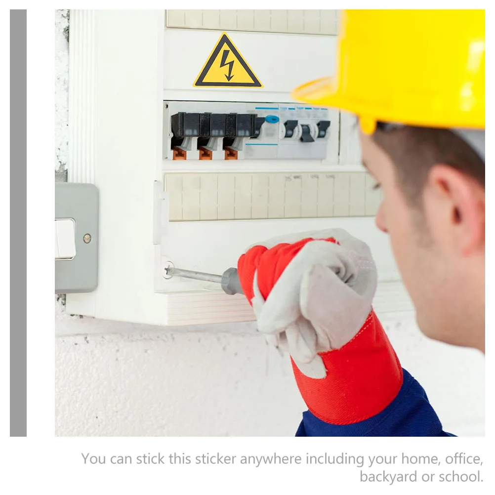 20 Sheets Electric Warning Sign Sticker Reflective Stickers Fence Electrical Panel Labels Shock Construction Signs