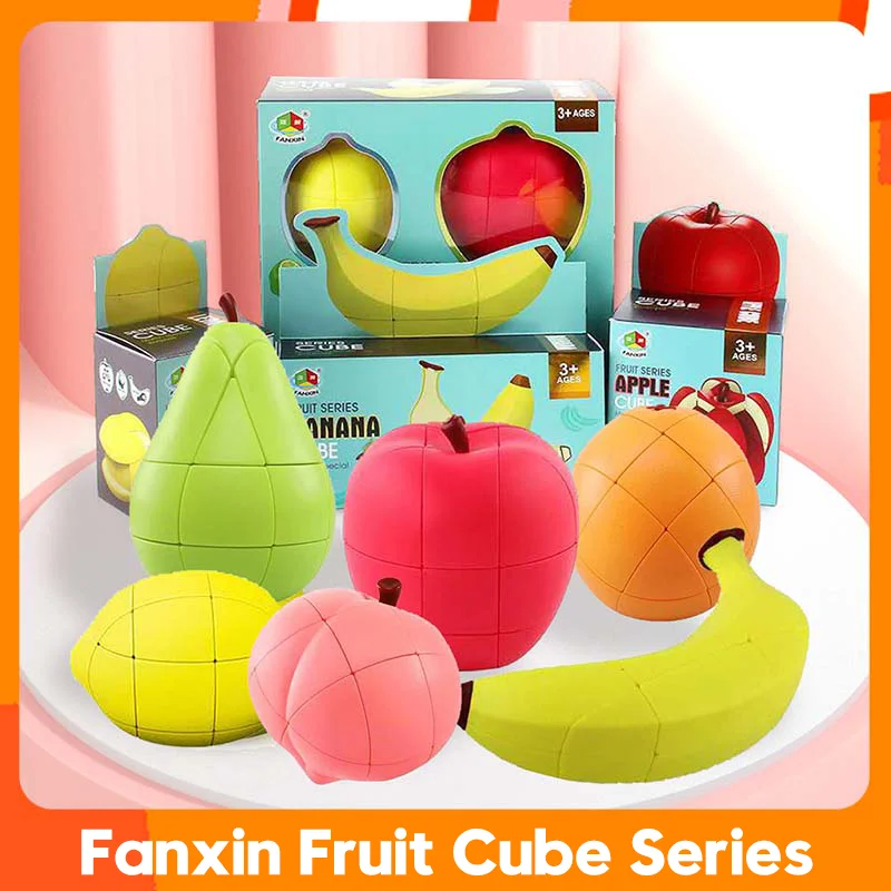 Foxin Fruit Cube Series para crianças, banana, limão, pêssego, maçã, laranja, irregular, 3x3x3, pré-escolar