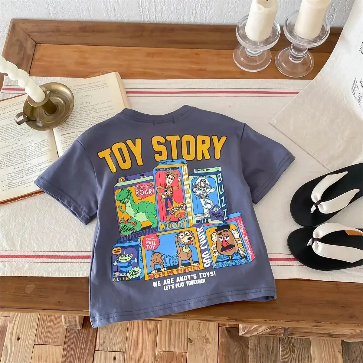 Bawełniany wzór Mickey odzież dziecięca T-Shirt letni nadruk kreskówka moda z krótkim rękawem chłopięca popularna koszulka dziecięca