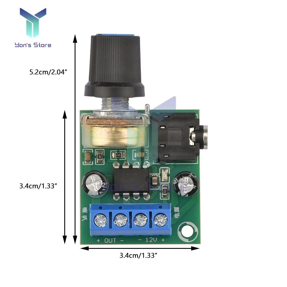 LM386 Mono Mini Power Amplifier Board YX1667 DC 3-12V Adjustable Volume Audio Amplifier Module