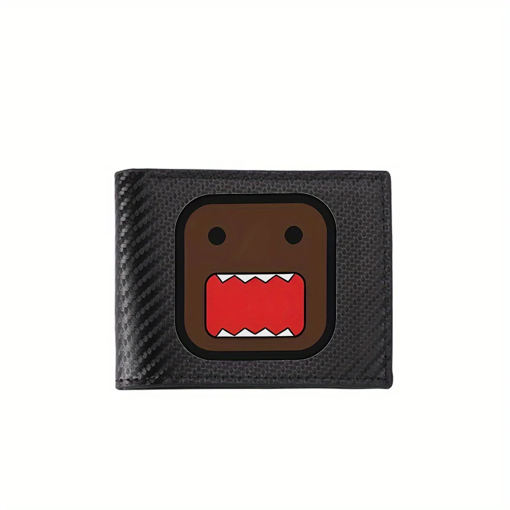 Carteras cuadradas marrones con diseño de ojos y boca abierta para hombre, diseño de impresión moderno y elegante, regalos para padre, novio, Chri