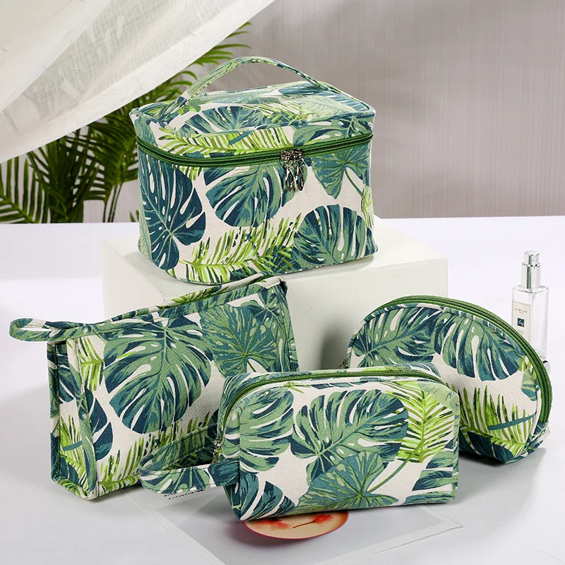 Women's Storage Bag Simple And Trendy Travel Lady Canvas Large Capacity Pure Cotton Creative Printed Cosmetic Bag For Cute Girls
