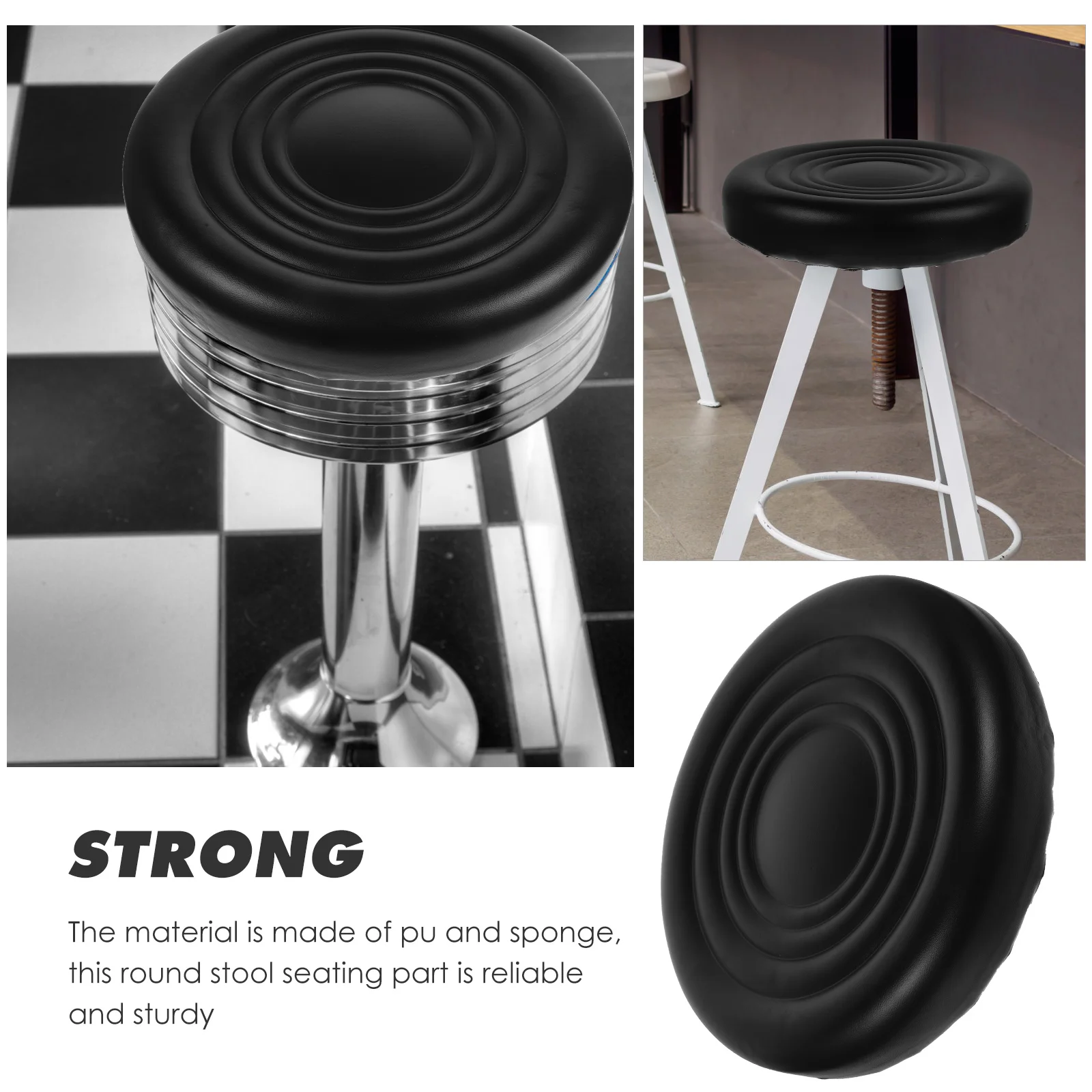 

Bar Cushion Stools Padded Replacement Seat Round Sponge Pu Chair Seating For Office Home Restaurant Mall Stool Accessory Kit