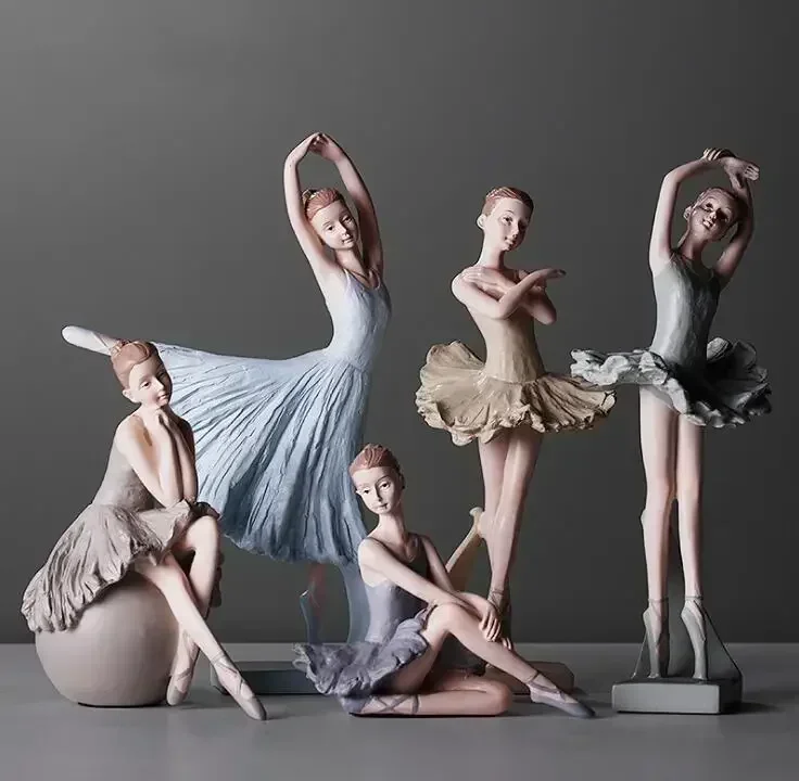 

Nordic Creative Resin Ballet Girl Ornaments Home Children Room Table Figurine Accessorie Crafts Office Desktop Statue Decoration