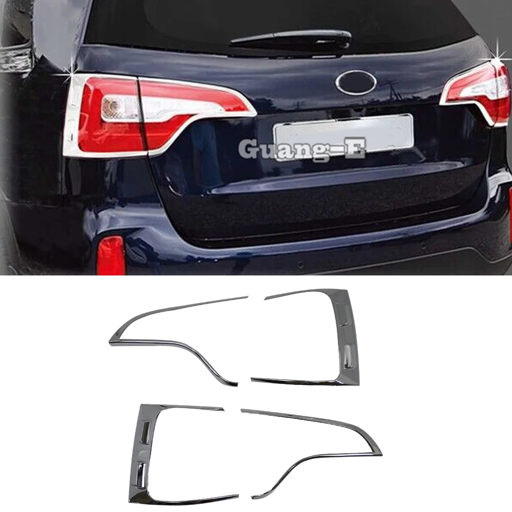 

Задний задний фонарь автомобиля, детектор лампы, рамка, хромированная крышка из АБС-пластика, накладки, 4 шт. для Kia Sorento 2013 2014