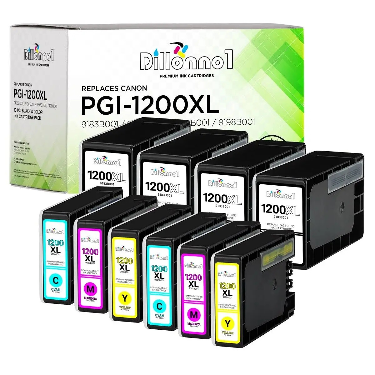 10pk PGI-1200XL PGIunder XL Adhérence d'encre pour IL Maxify MB2020 MB2120 Prquinze