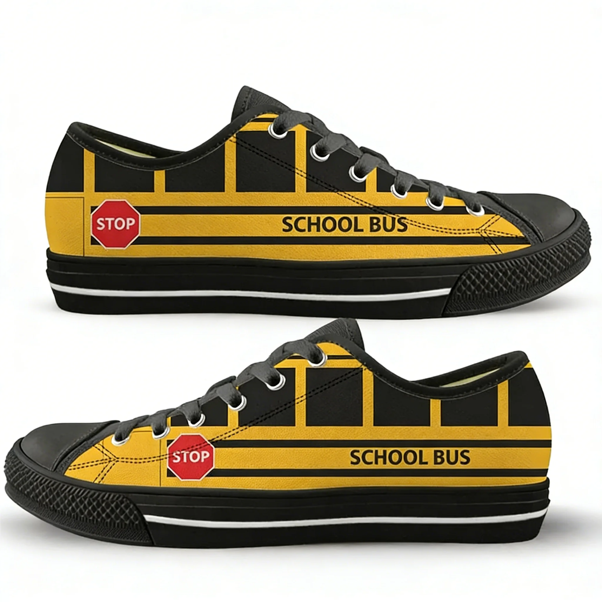 

Yellow School Bus Printed Ladies Shoes Casual Canvas Footwear for Female Low Top Sneakers for Women Vulcanized Girl