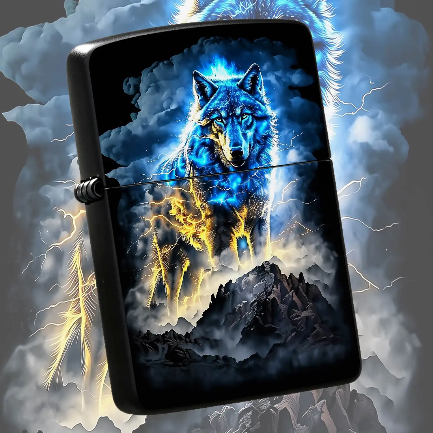 Creative Lightning Wolf Themed Lighter Cool Stylish Portable Accessory for Outdoor Camping Home Candles Lighting Ideal Unique Birthday Holiday Gift for Daily Multi-scene Application A Humorous And Interesting Lighter